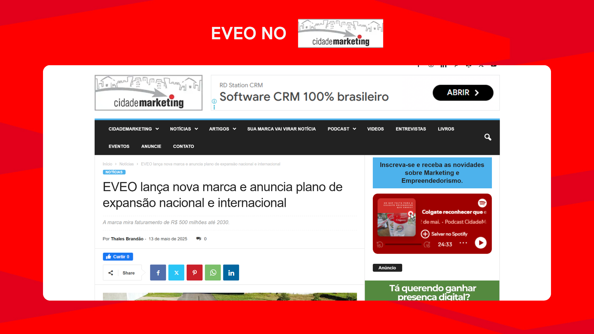 EVEO lança nova marca e anuncia plano de expansão nacional e internacional - CidadeMarketing